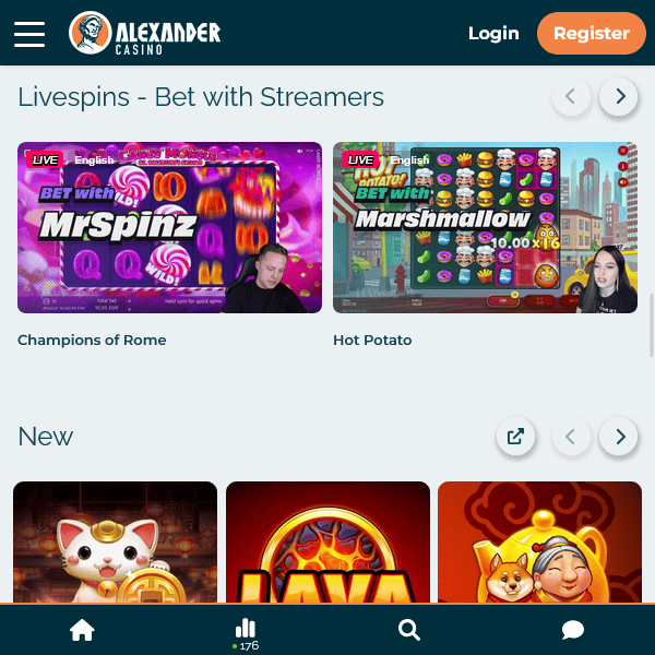 Livespins Alexander Casino