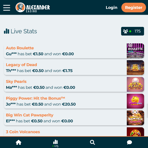 Statistiques en direct Alexander